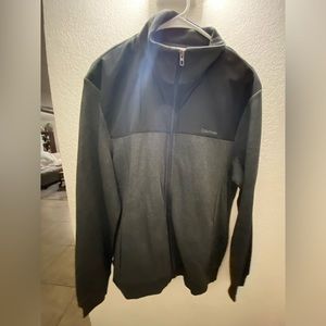 Calvin Klein, large, all grey with some black at the chest